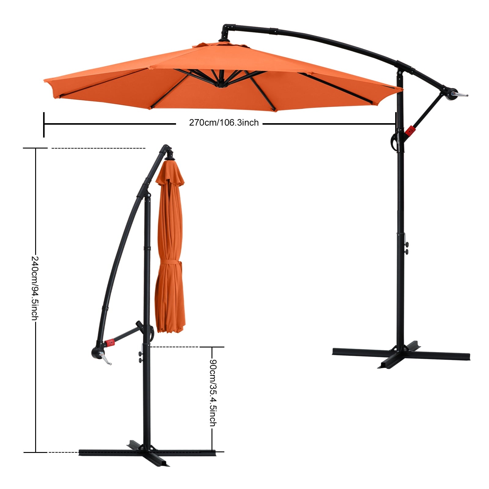 ABCCANOPY 10 FT Patio Umbrellas with Crank & Cross Base for Garden, Backyard, Pool and Beach, 12+ Colors(Turquoise)