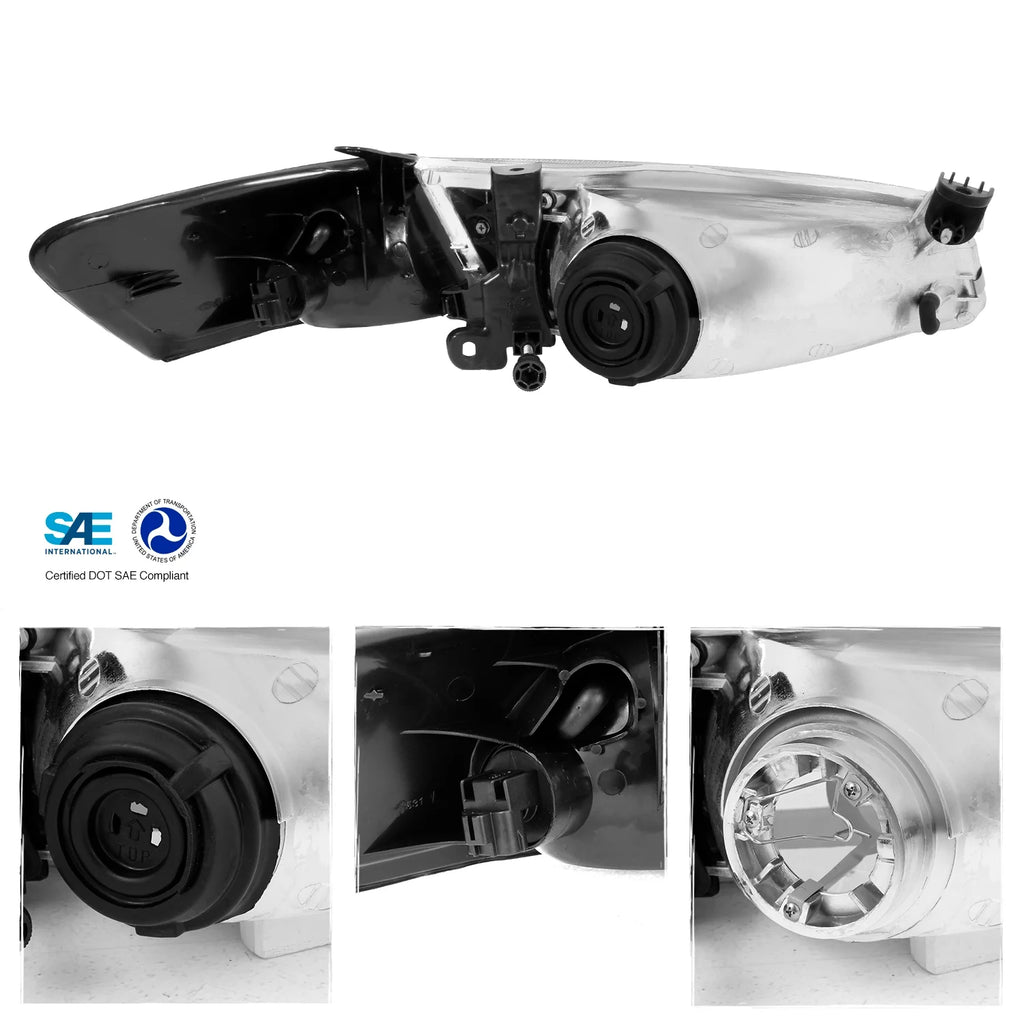 AKKON - For 1997 1998 1999 Toyota Camry Headlamps Headlights Housing + Corner Lights Direct Replacement Pair