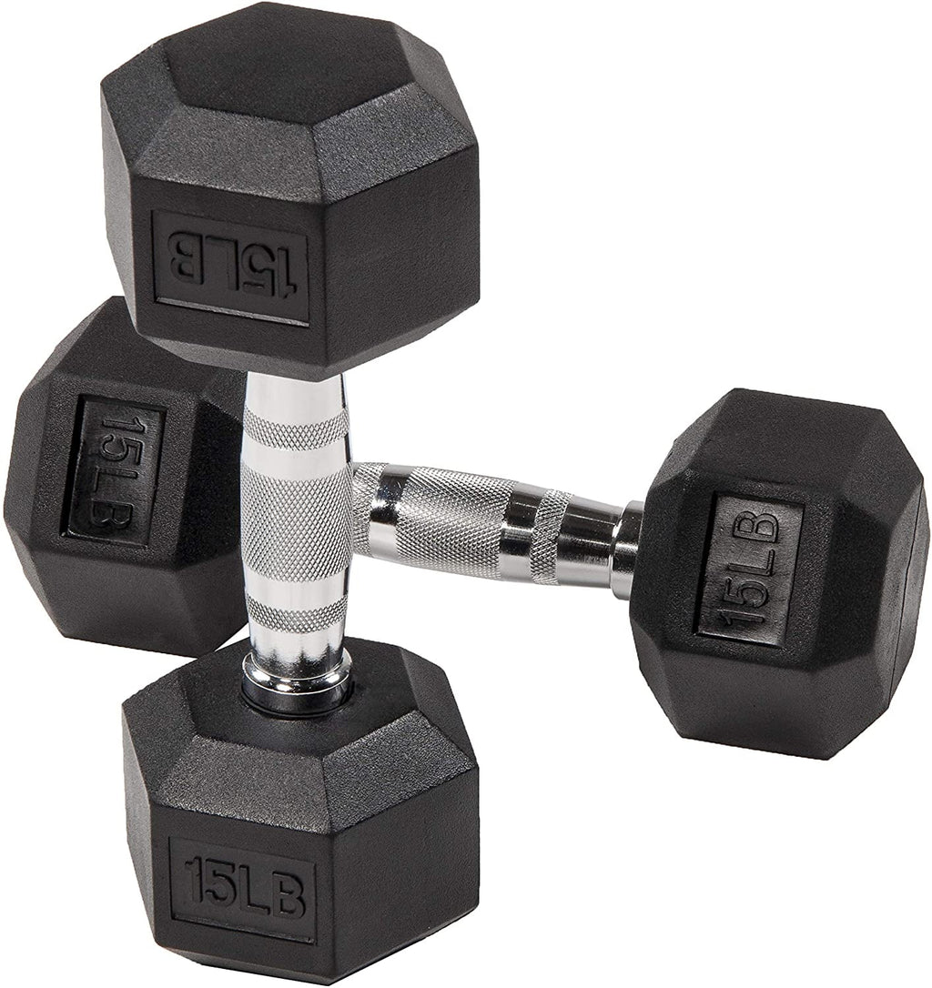 BalanceFrom Rubber Encased Hex Dumbbells, 20 Lbs. Pair
