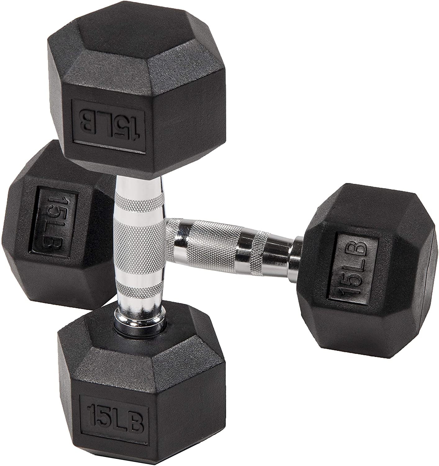 BalanceFrom Rubber Encased Hex Dumbbells, 20 Lbs. Pair