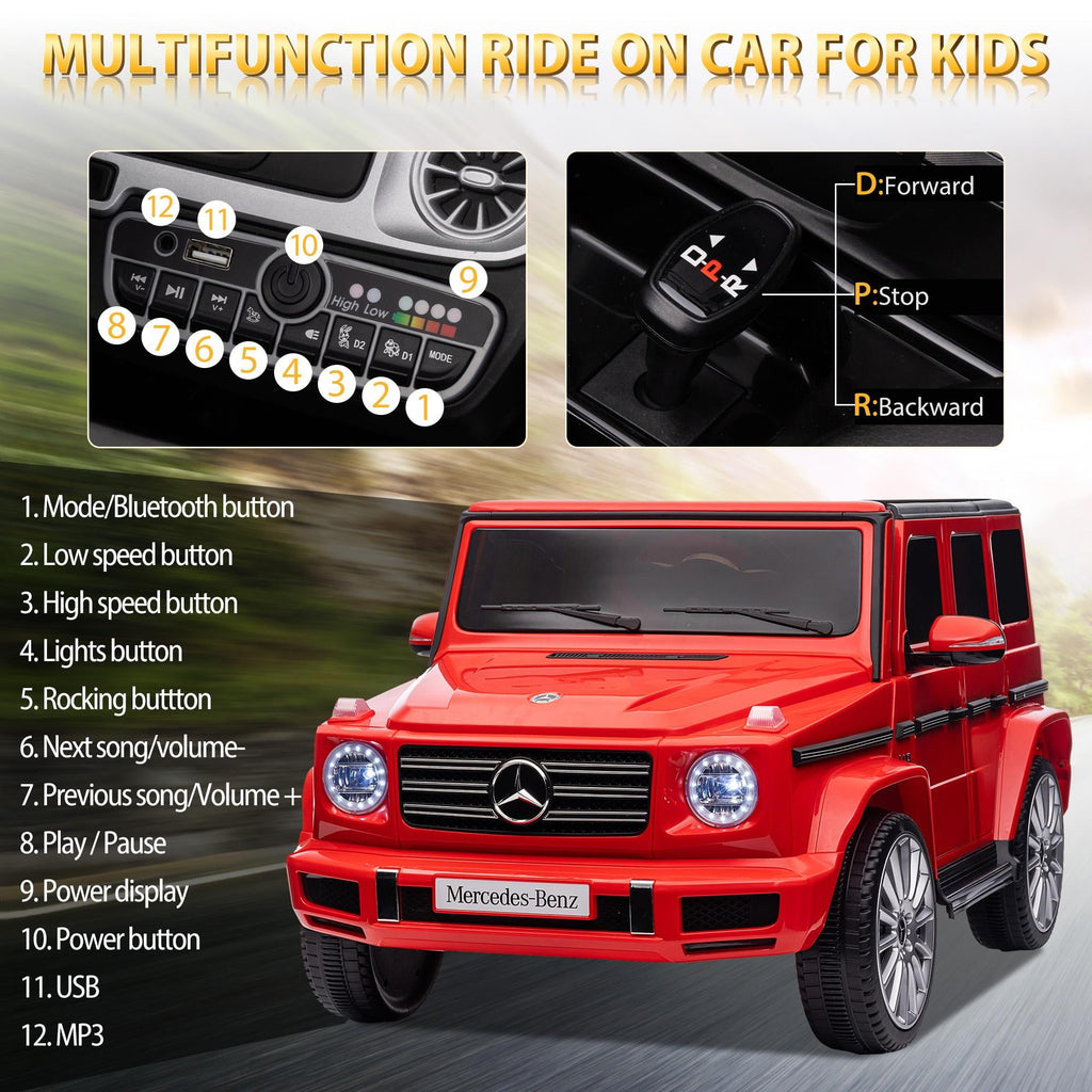 24V Ride on Car with Remote Control for Kids Mercedes Benz Ride on Car Toy for Boys and Girls 3-6 Years Old, Electric Vehicle, Bluetooth, LED Light, White