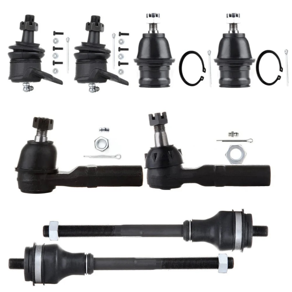 8pcs Front Ball Joints Tie Rods Suspension For Dodge Dakota Dodge Durango 4WD