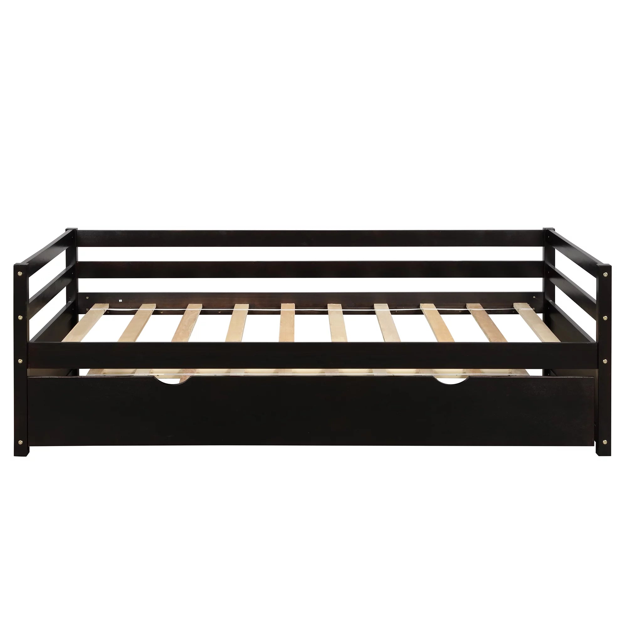 Adrinfly Daybed with Trundle Frame Set, Twin Size, Espresso