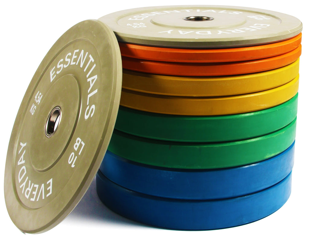 BalanceFrom Olympic Bumper Plate Weight Plate with Steel Hub, Color Coded, 260 lbs Set, Multiple Packages