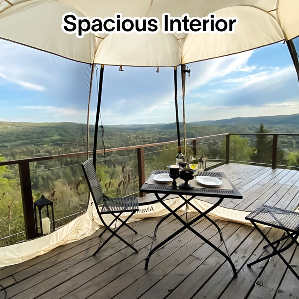 Alvantor Screen House Room Camping Tent Outdoor Canopy Dining Gazebo Pop Up Sun Shade Hexagon Shelter Mesh Walls Not Waterproof 10'x10' Beige