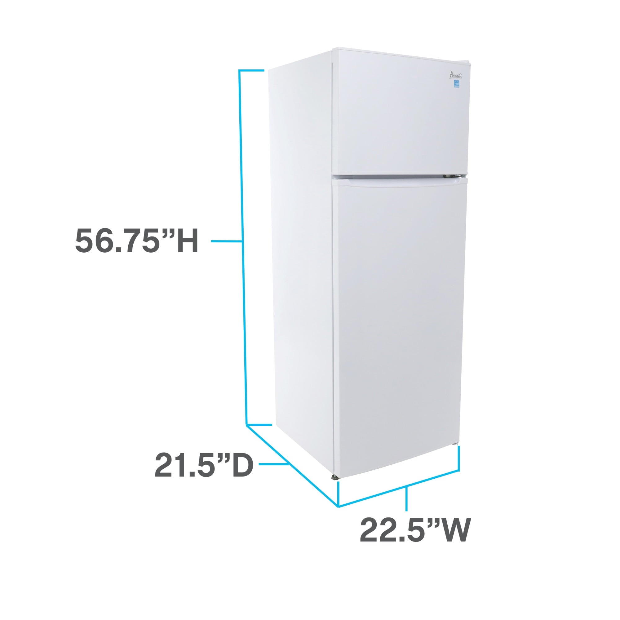 Avanti RA75V0W 7.4 Cu Ft Apartment Size Compact Refrigerator/Freezer, White