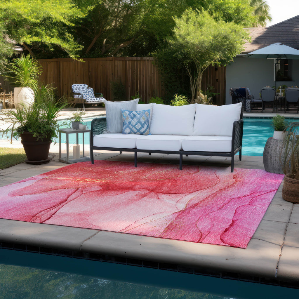 Addison Rugs Chantille ACN507 Pink 9' x 12' Indoor Outdoor Area Rug, Easy Clean, Machine Washable, Non Shedding, Bedroom, Living Room, Dining Room, Kitchen, Patio Rug