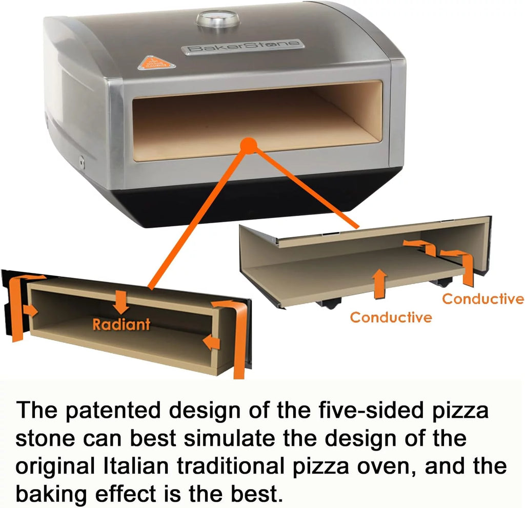 BakerStone Gas Stove Top Pizza Oven Box For Indoor Kitchen Outdoor Stove,Pizza Night Pizza Maker With Pizza Turner And Pizza Peel