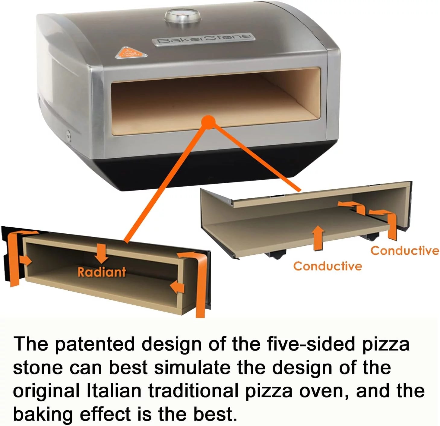 BakerStone Gas Stove Top Pizza Oven Box For Indoor Kitchen Outdoor Stove,Pizza Night Pizza Maker With Pizza Turner And Pizza Peel
