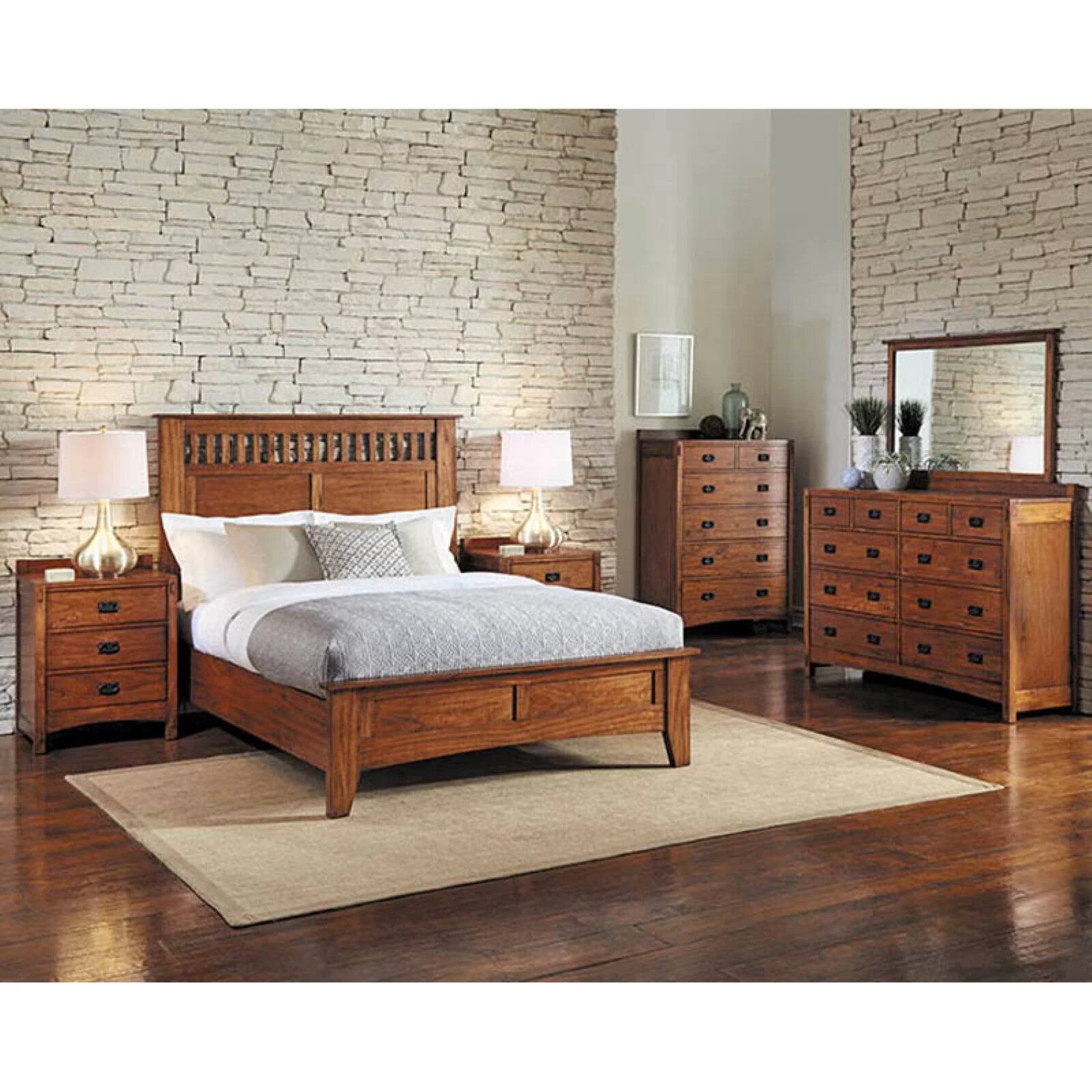 A-America Mission Hills Solid Wood 6-Drawer Chest in Harvest