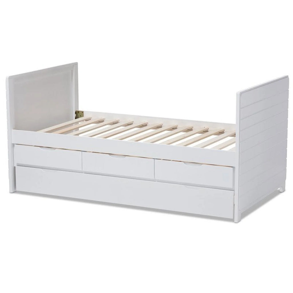 Baxton Studio Linna Storage Daybed with Trundle in White