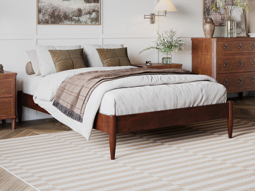 AFI Pasadena 14" Walnut Solid Wood Platform Bed, Full