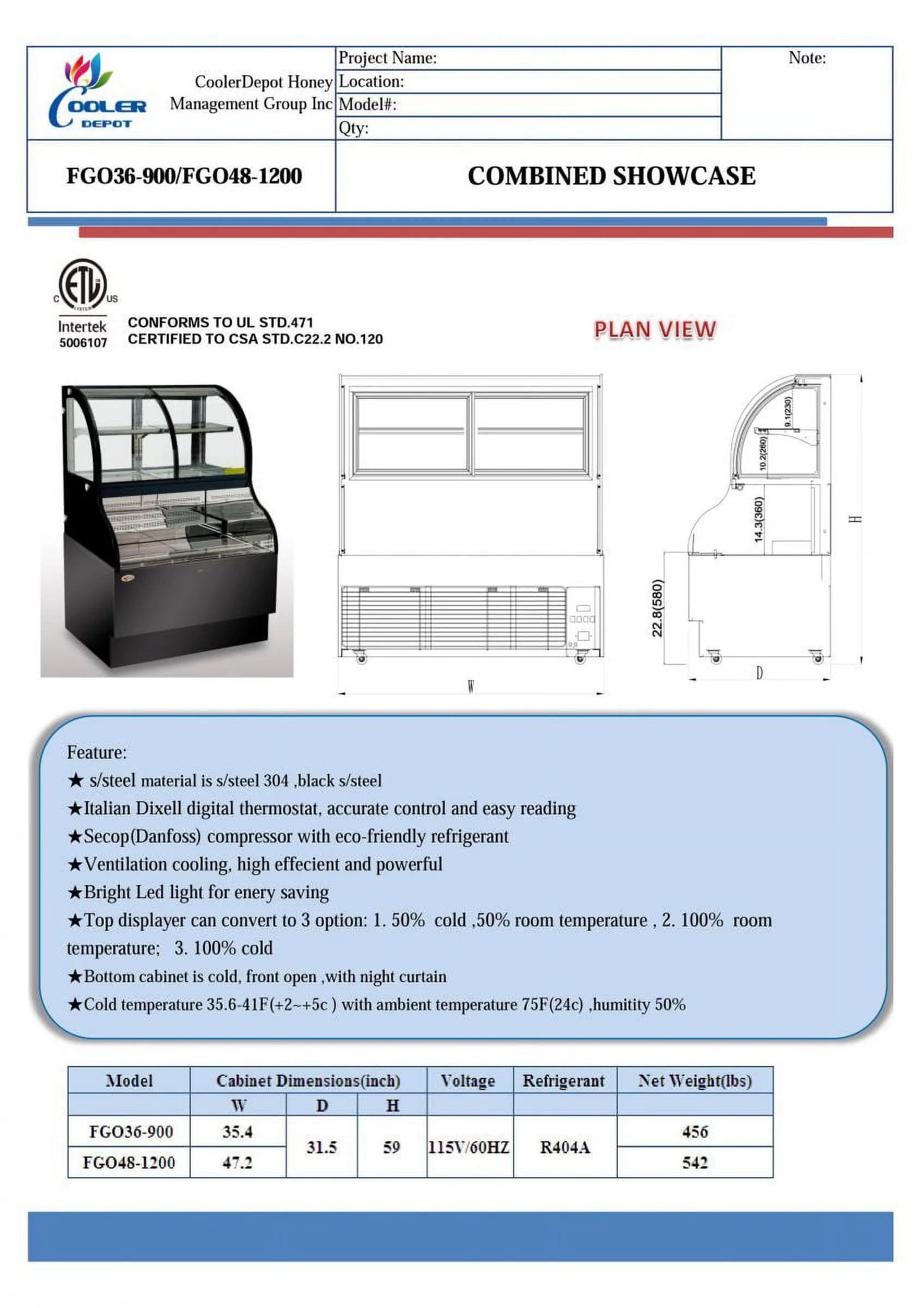 36 ins Commercial Refrigerator Starbucks TURBO AIR COMMERCIAL OPEN AIR DISPLAY CASE REFRIGERATOR COOLER MERCHAINDISER FGO36