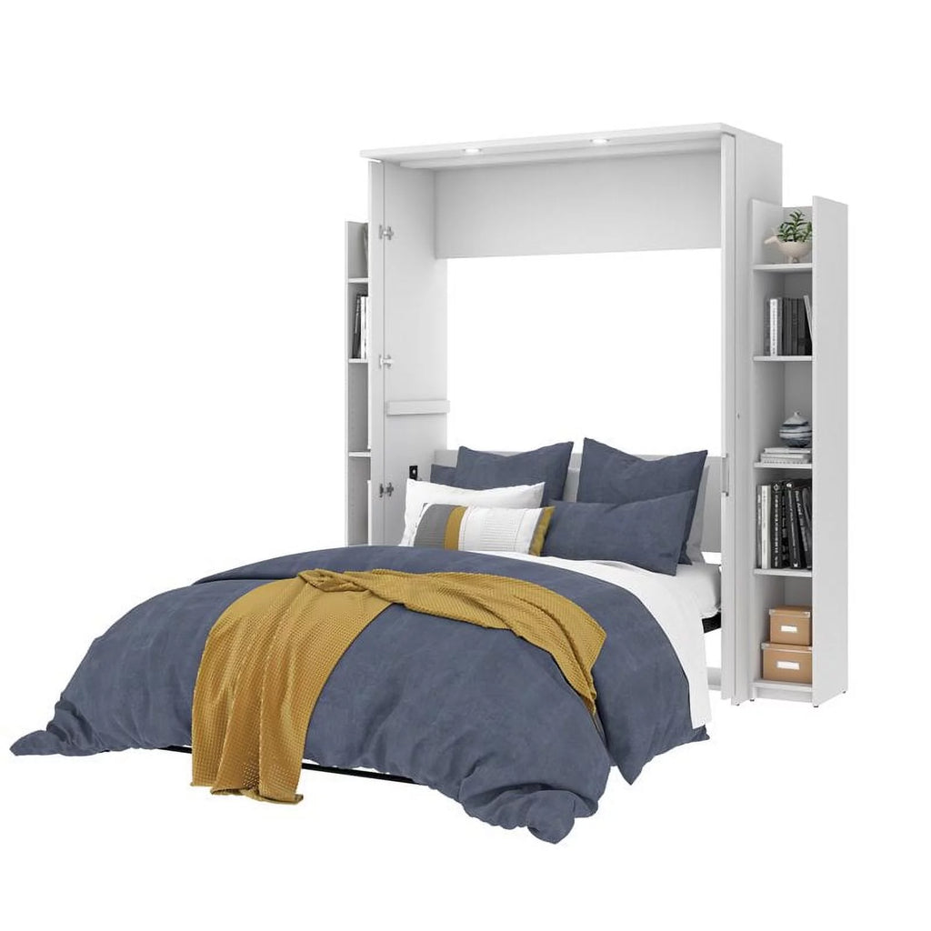 Atlin Designs 79" Full Murphy Bed and 2 Storage Units in White