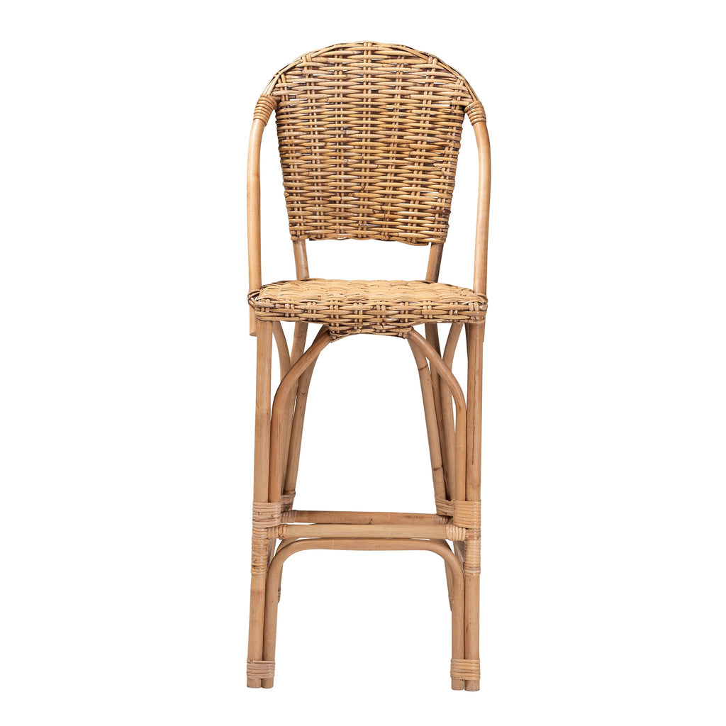 bali & pari Neola Rattan BOHO Bar Stool, Natural Brown