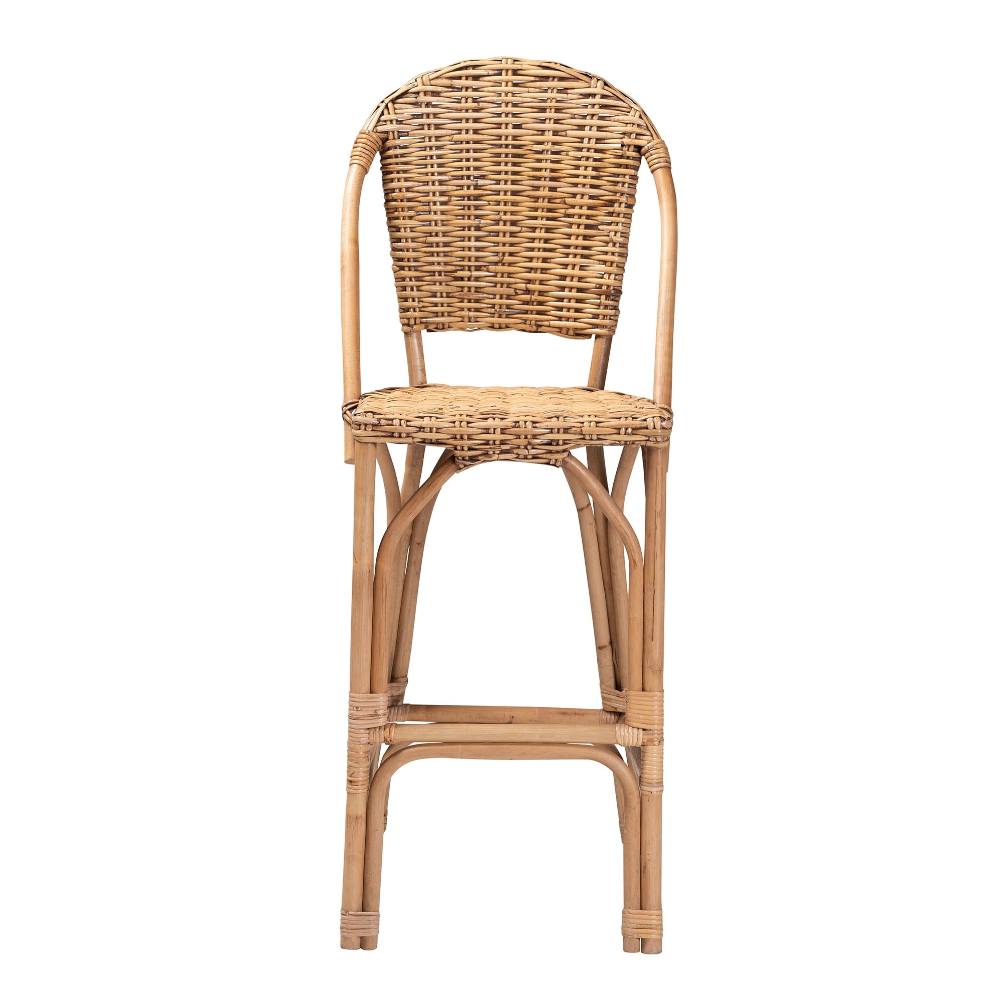 bali & pari Neola Rattan BOHO Bar Stool, Natural Brown