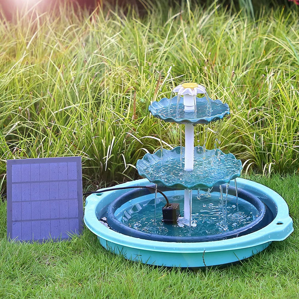 AISITIN 3 Tiered Bird Bath with 3.5W Solar Pump, DIY Solar Fountain Detachable and Suitable for Bird Bath, Garden Decoration, Outdoor Bird Feeder