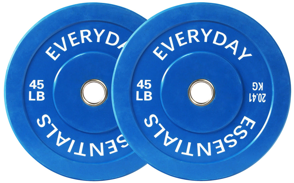 BalanceFrom Olympic Bumper Plate Weight Plate with Steel Hub, Color Coded, 260 lbs Set, Multiple Packages