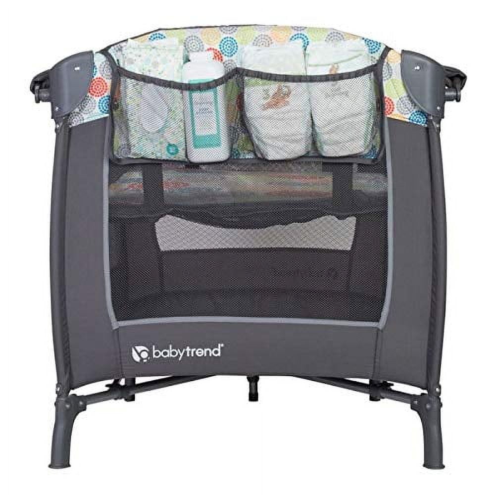 Baby Trend Lil Snooze Deluxe II Nursery Center Playard with Travel Bag - Twinkle Twinkle Little Moon - White