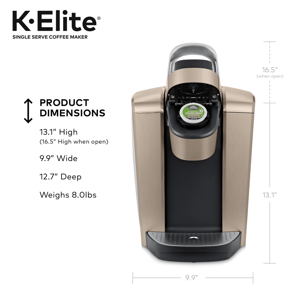 Keurig K-Elite, Single Serve K-Cup Pod Coffee Maker, Brushed Gold