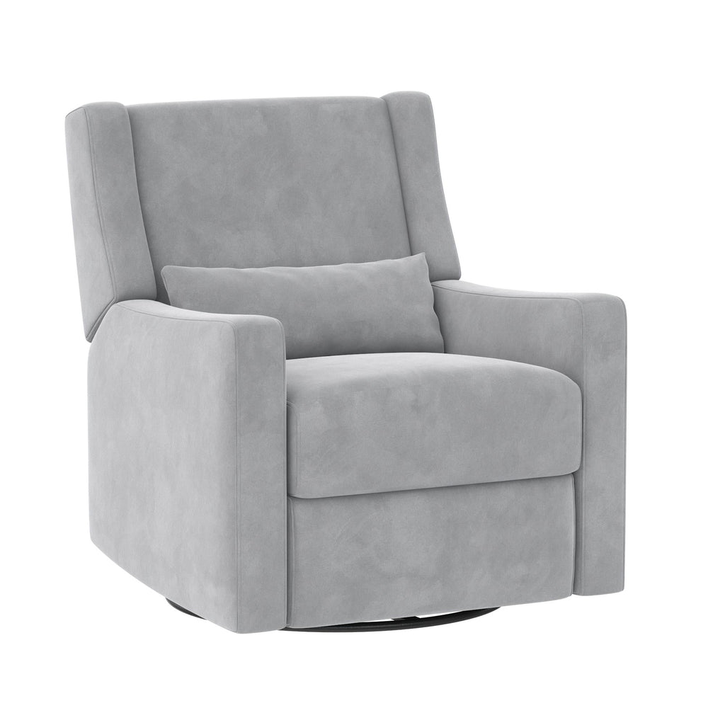 Baby Relax Otto 4-in-1 Nursery Swivel Glider Rocker Power Recliner with USB Ports, Gray Velvet