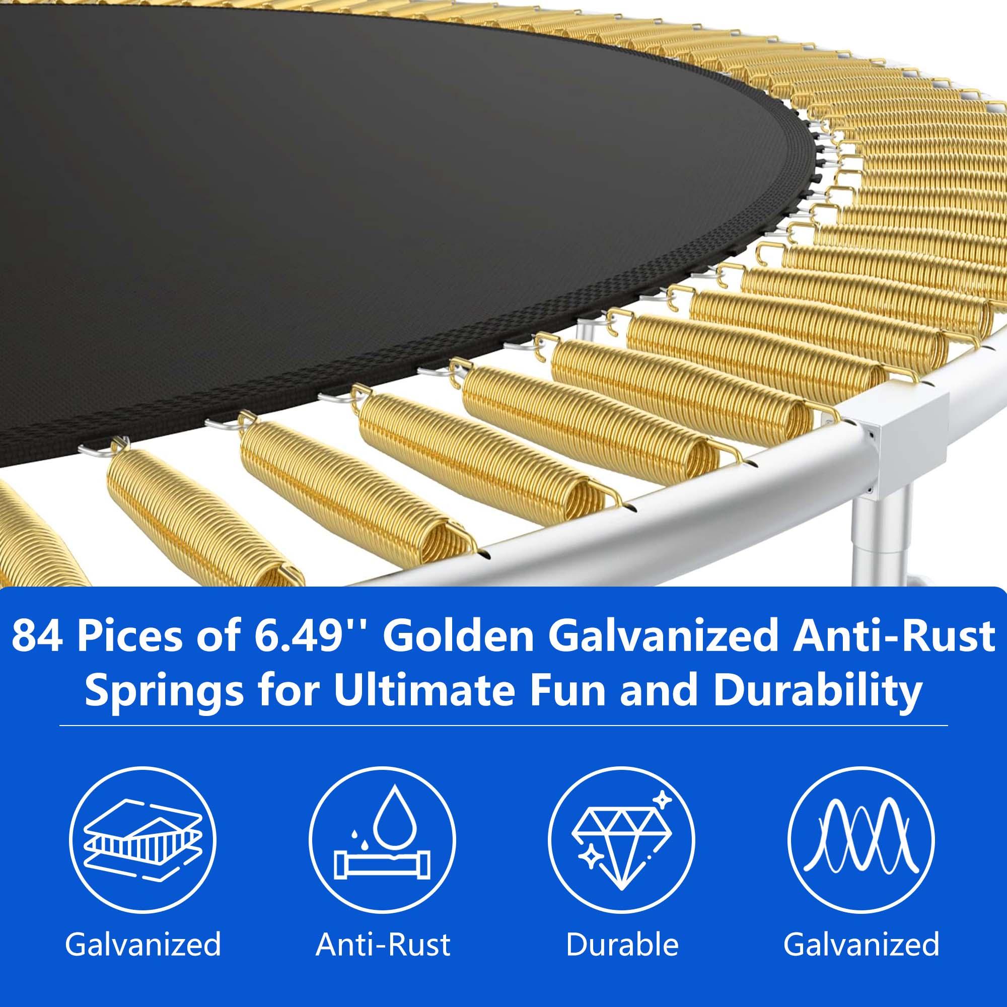 14ft Trampoline with Basketball Hoop, SEGMART Upgraded Round Kids Outdoor Trampoline with Enclosure, Heavy-Duty Backyard Trampoline for Adults and Kids, Blue