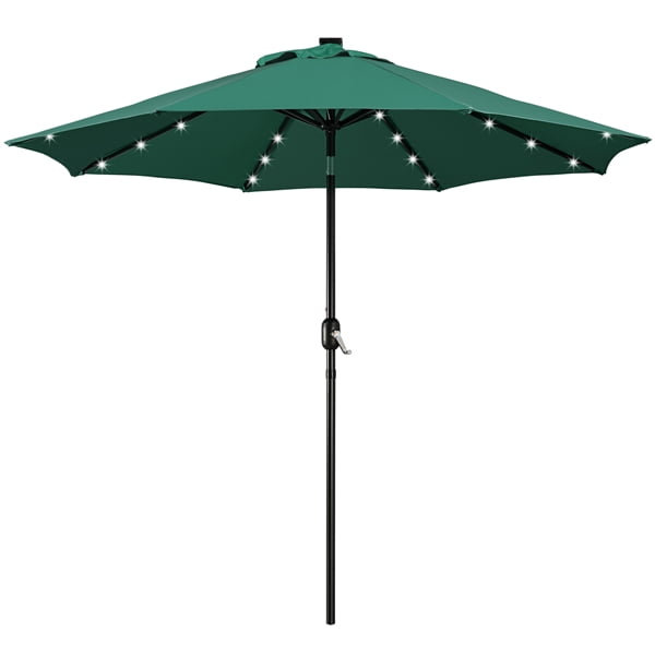 Alden Design 7.5ft Standard Patio Umbrella with LED Lights, Tan