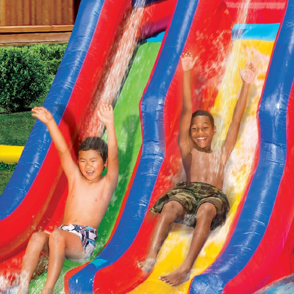 Banzai Hydro Blast Inflatable Play Water Park with Slides and Water Cannons