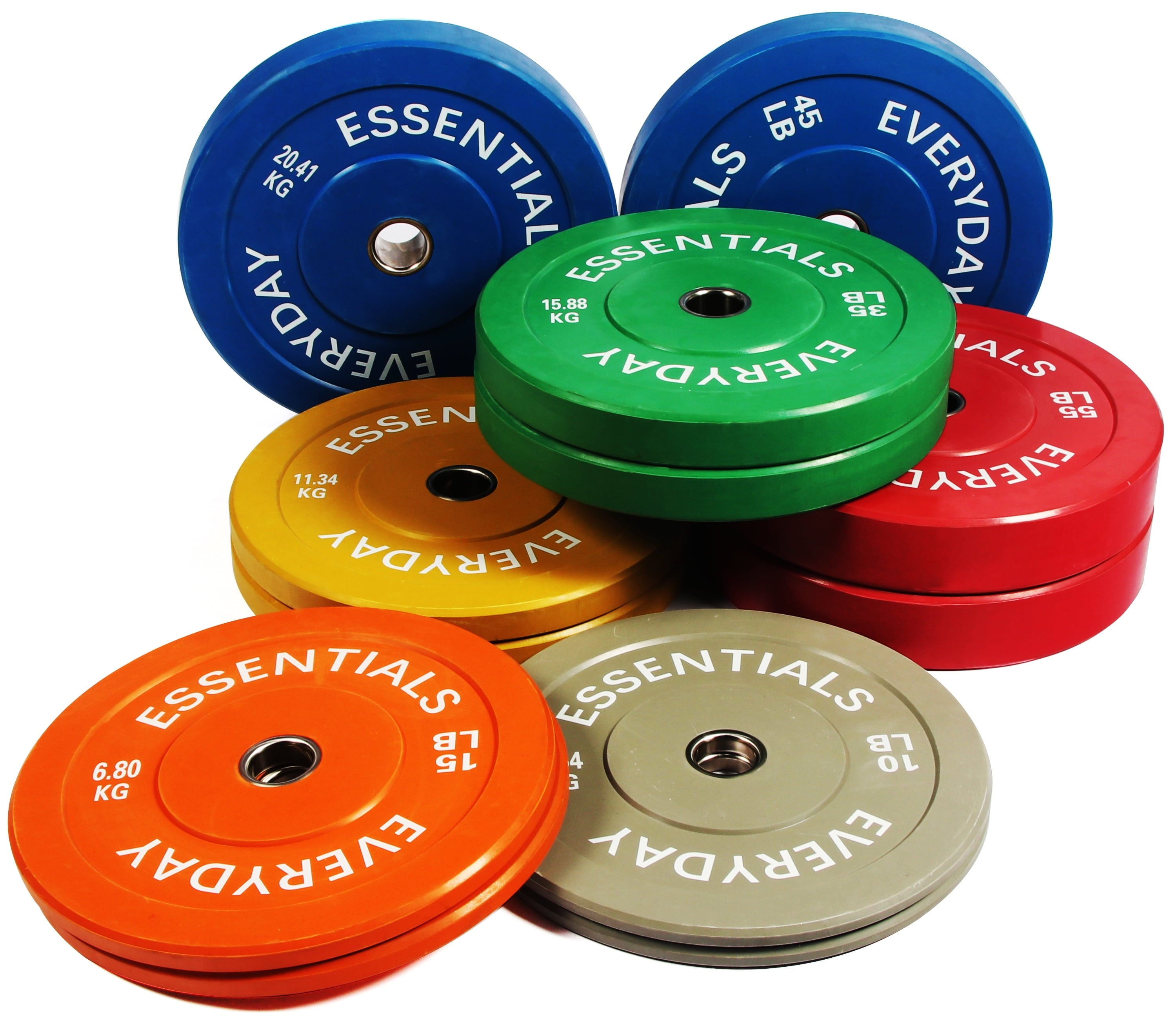 BalanceFrom Olympic Bumper Plate Weight Plate with Steel Hub, Color Coded, 260 lbs Set, Multiple Packages