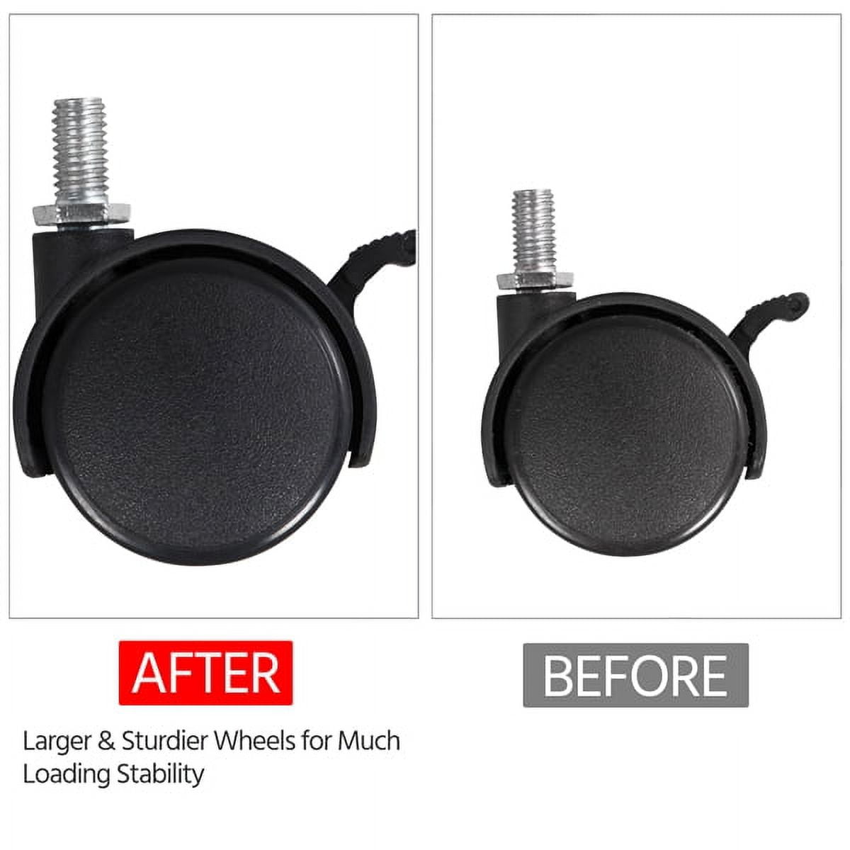 Alden Design Rolling Computer Desk with 2 Storage Shelves and Drawer, Black