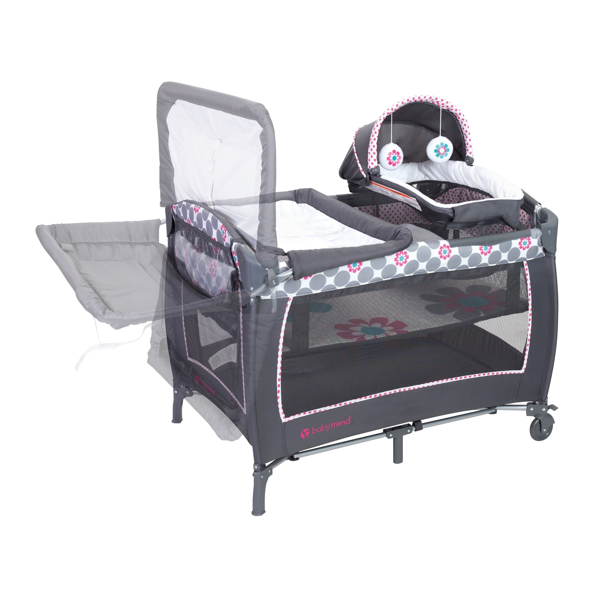 Baby Trend Lil Snooze Deluxe II Nursery Center Playard - Forest Party Gray
