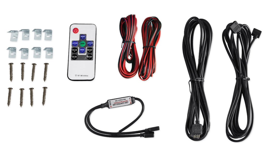 (4) Rockville RMC65LB 6.5" 1200w Black Marine Speakers w/Multi Color LED+Remote