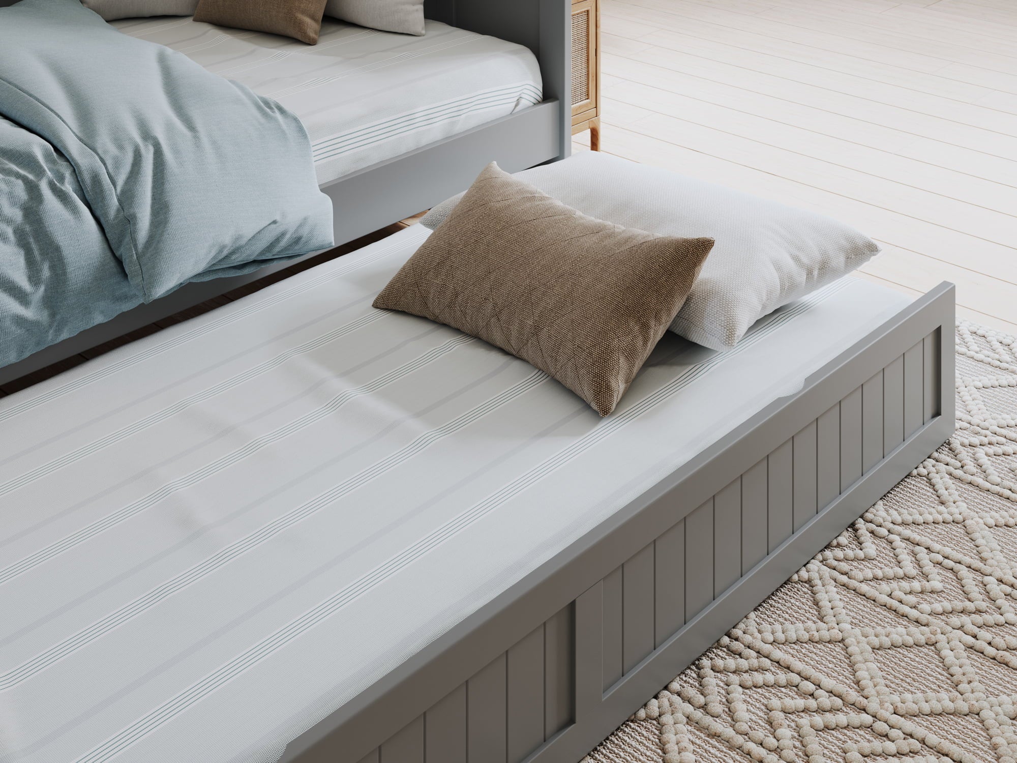 AFI Nantucket Wood Twin Size Daybed Frame with Twin Trundle Grey