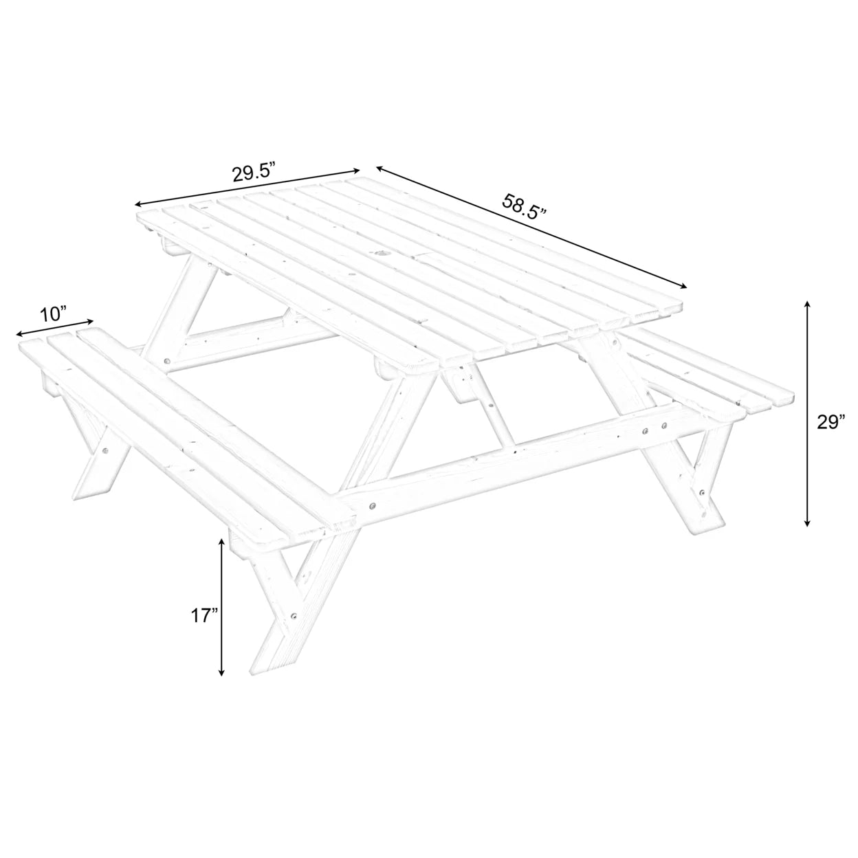 A-Frame Outdoor Patio Deck Garden Picnic Table