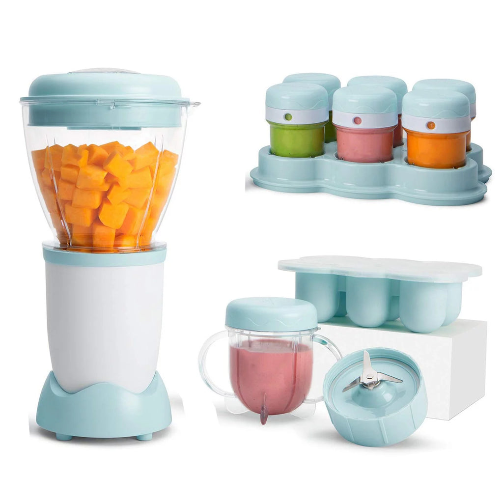 Baby Complete Food-Making System - with 200 watt Motor Base, 32-Oz Batch Bowl & Lid (Blue)