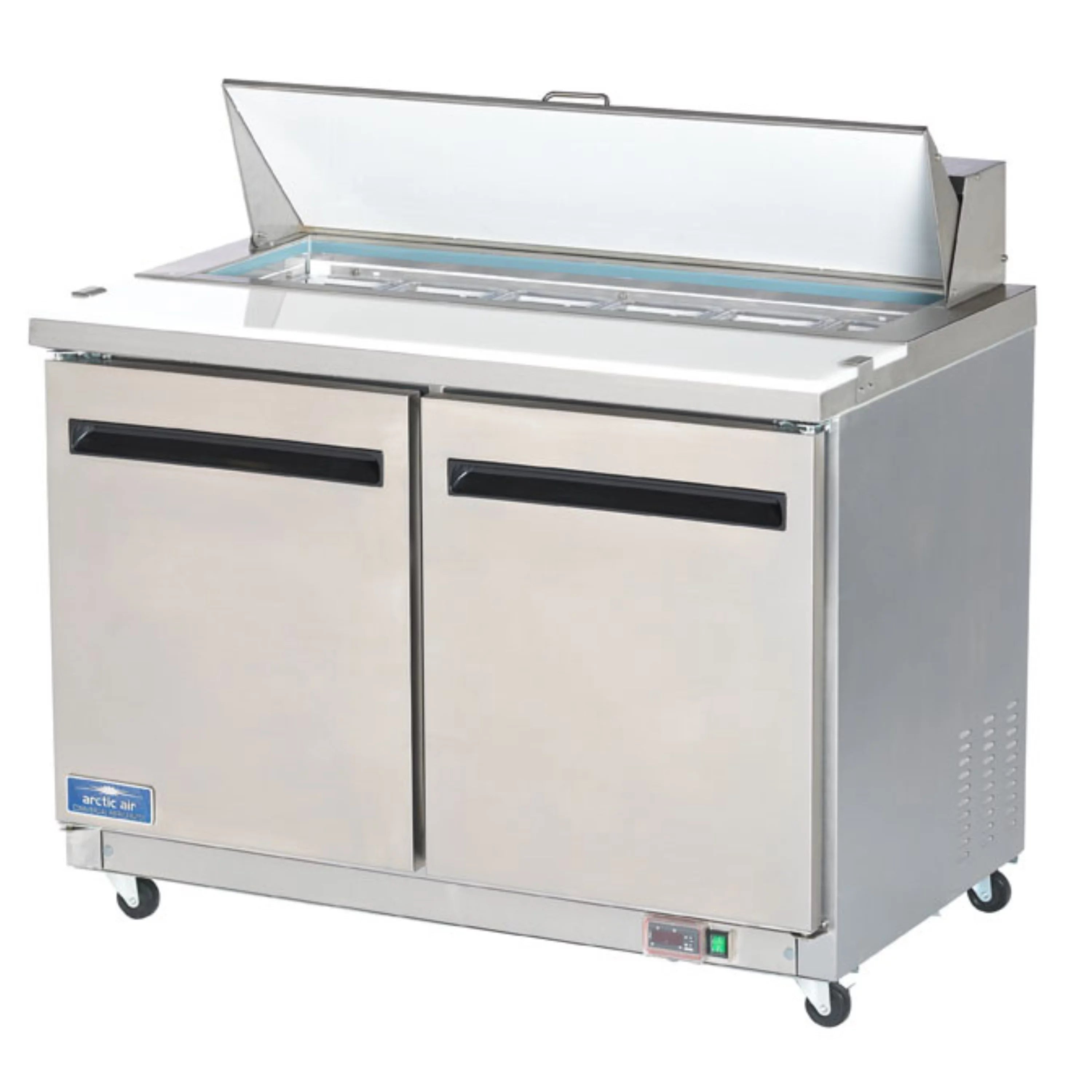 Arctic Air AST48R 48.25-Inch Two Door Refrigerated Sandwich/Salad Prep Table With Refrigerated Base, 12 Cubic Feet, 115v