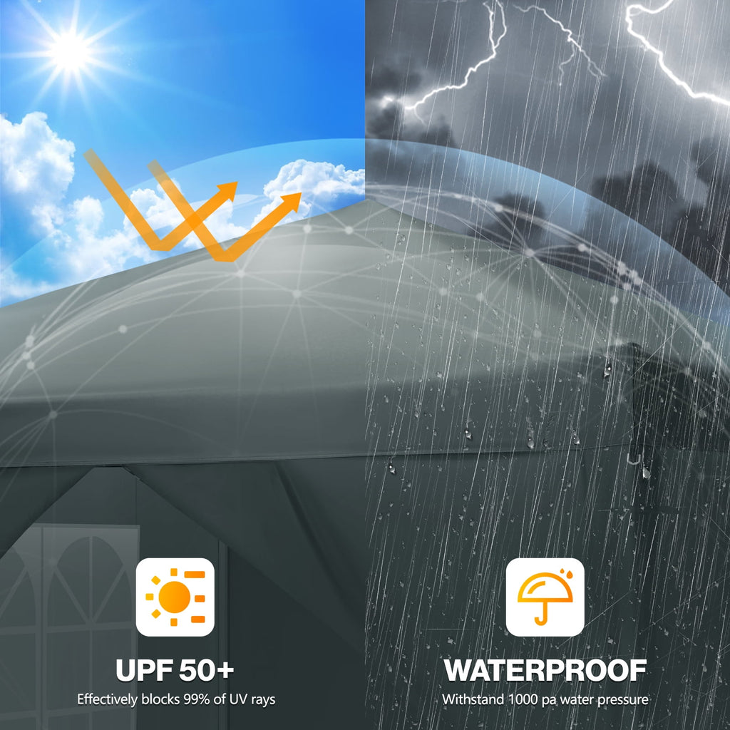 10'x 10' Pop up Canopy 1 Person Setup Canopy Portable Outdoor Party Instant Shelter with 4 Removable Sidewalls & Carrying Bag for Wedding Picnics Camping, White