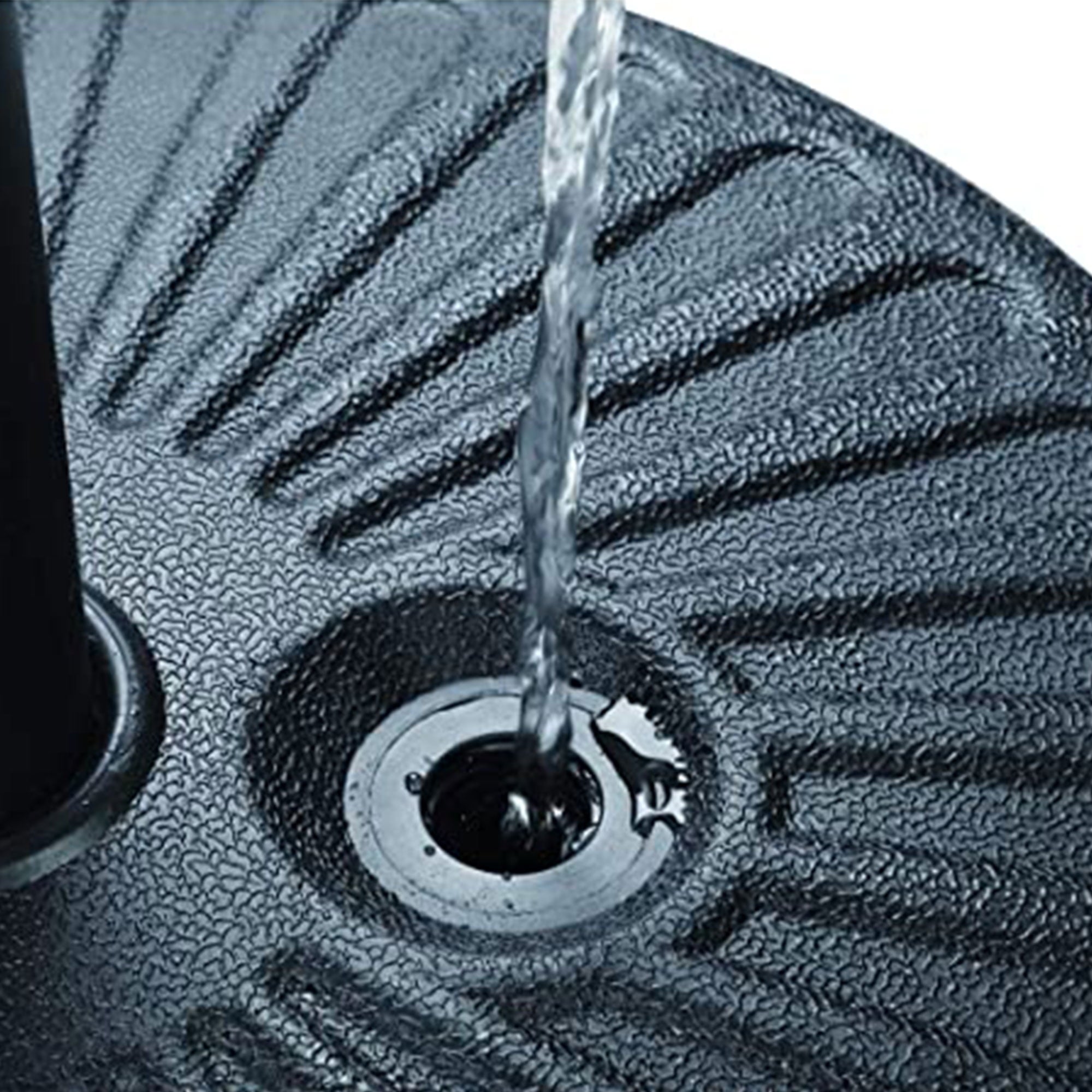 Autlaycil 10 ft Solar Patio Umbrellas with 40 LED lights for Market Outdoor Pool, Steel Tilt Crank, Navy Blue