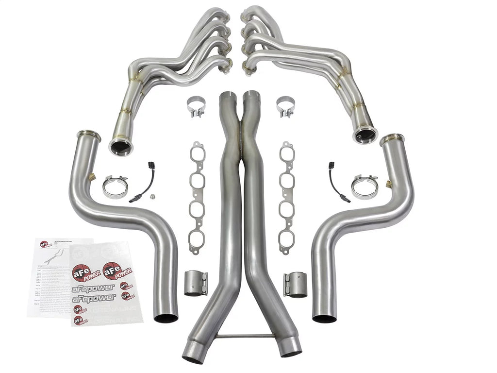 aFe Power 48-34127-YN Twisted Steel Tri-Y Header/X-Pipe (Race), (Non-Carb Fits select: 2016-2021 CHEVROLET CAMARO SS