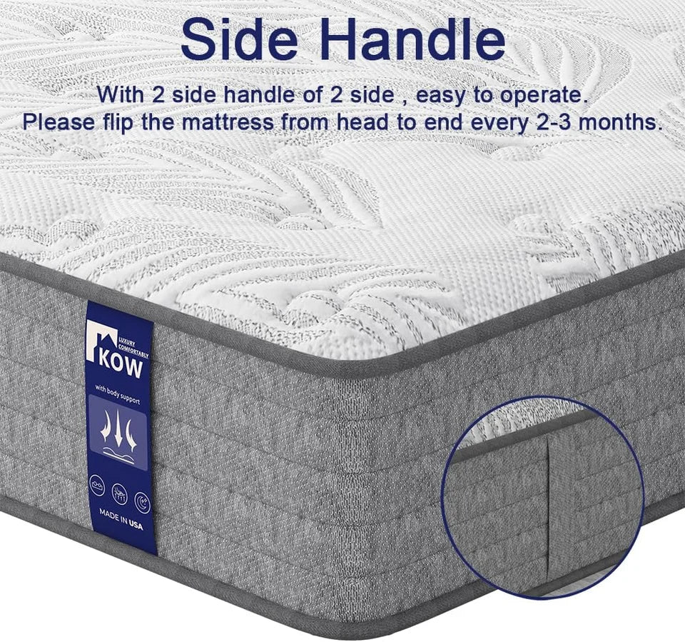 AFAN 12 Inch Full Size Mattresses, Gel Memory Foam Hybrid Pocket Spring Mattress in a Box,4 Layer Comfortable Foam,5 Zone Support , Edge Support, Back Pain & Pressure Relief.