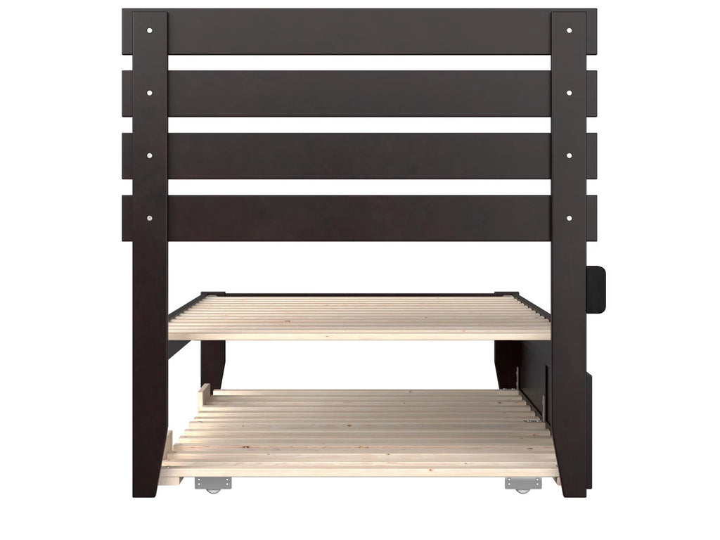 AFI Oxford 14" Twin XL Wood Platform Bed Frame with Twin XL Trundle, Espresso