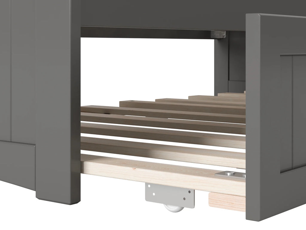 AFI Nantucket Wood Twin Size Daybed Frame with Twin Trundle Grey