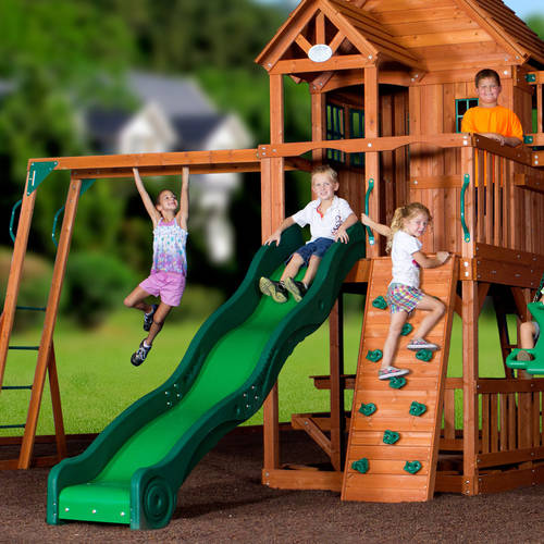 Backyard Discovery Skyfort II Wooden Cedar Swing Set