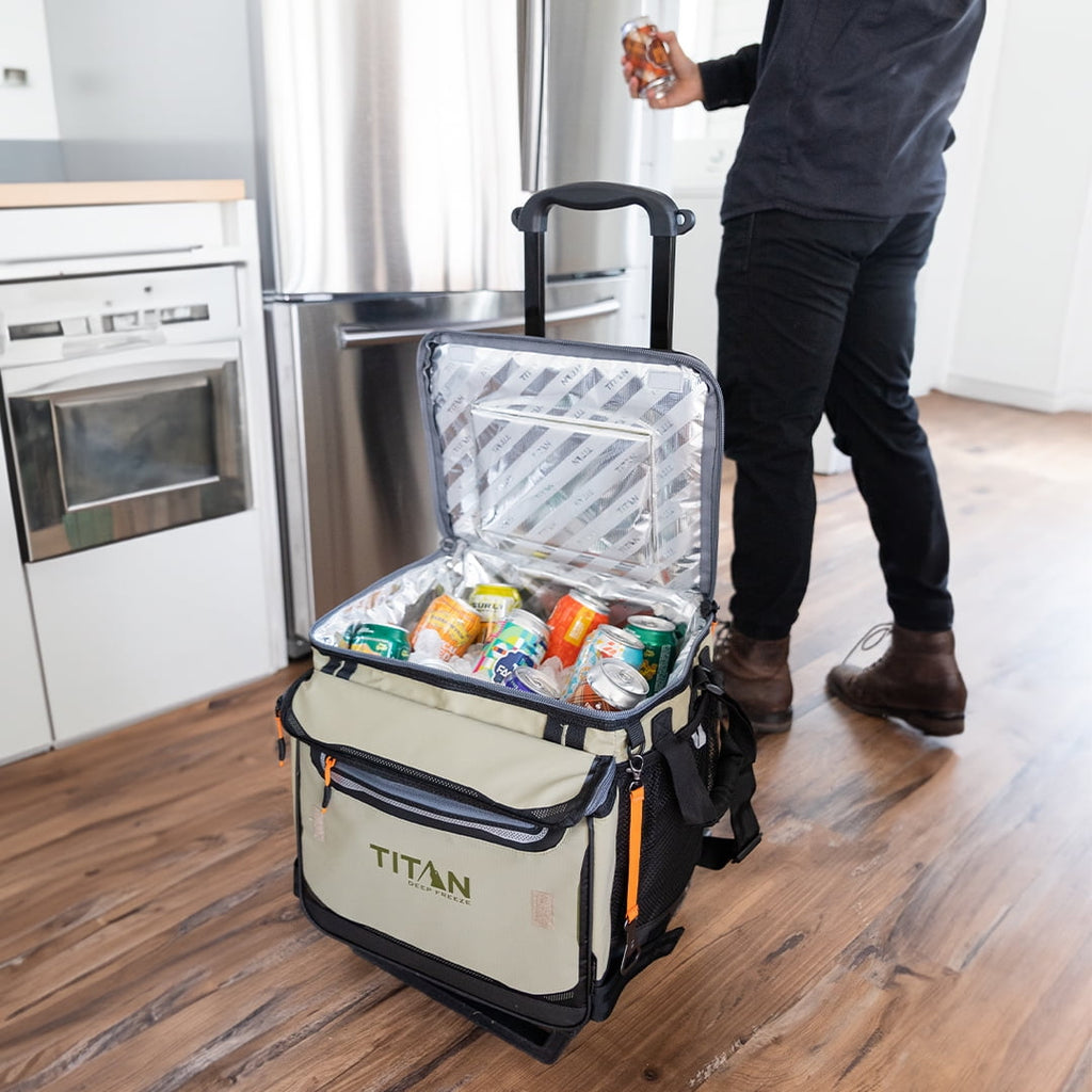 Arctic Zone® Titan Deep Freeze® 60(50+10) Can/40 Quart Wheeled Cooler - Process Blue