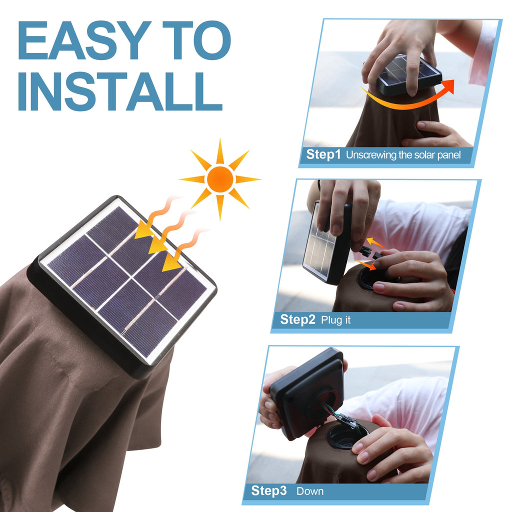 ABCCANOPY 7.5ft Patio Solar Umbrella LED Outdoor Umbrella with Tilt and Crank, Turquoise