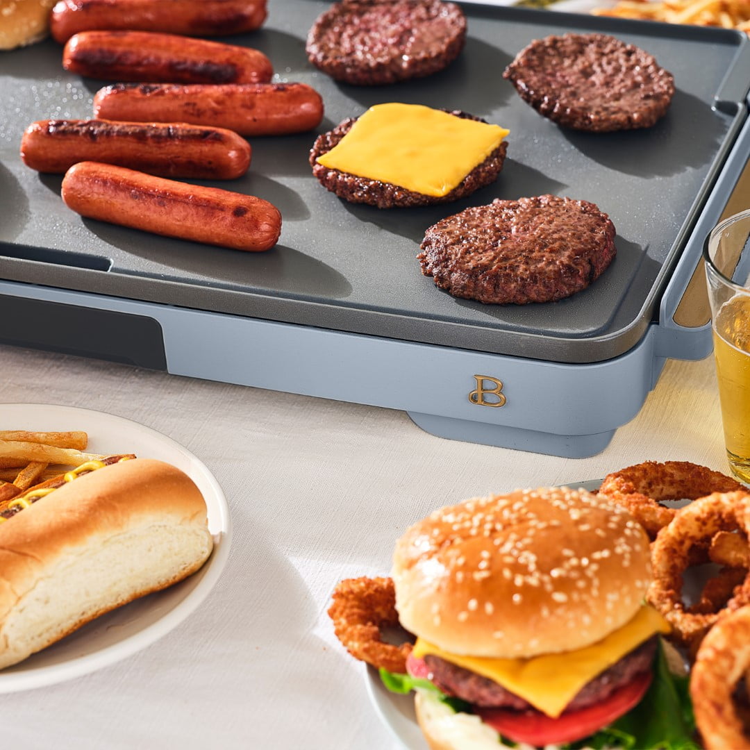 Beautiful XL Electric Griddle 12" x 22"- Non-Stick, White Icing by Drew Barrymore