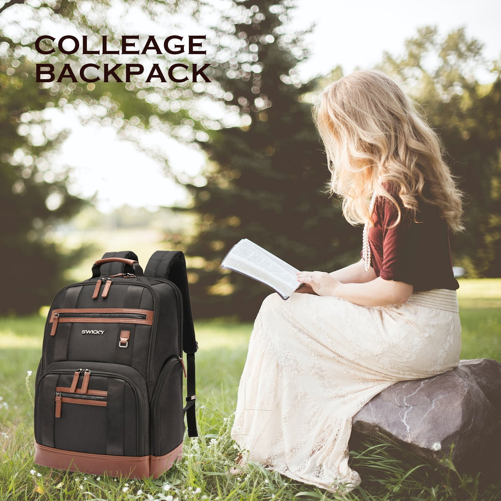 Aokur Unisex Expandable Travel Backpack, 17.3" Laptop Backpack with USB Charger Port, 50L Hiking Backpack with Shoes Compartment, Dry Wet Pocket, TSA Friendly Flight Approved Daypack Black