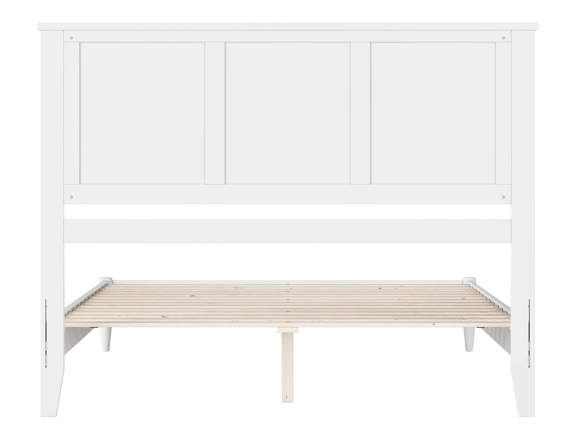 AFI Charlotte Queen Solid Wood Low Profile Platform Bed, White