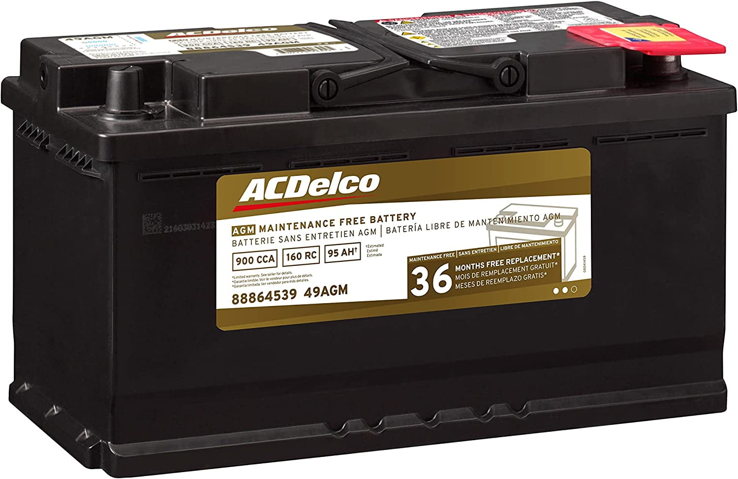 ACDelco AGM Automotive BCI Group 49 Battery 49AGM 12 Volts