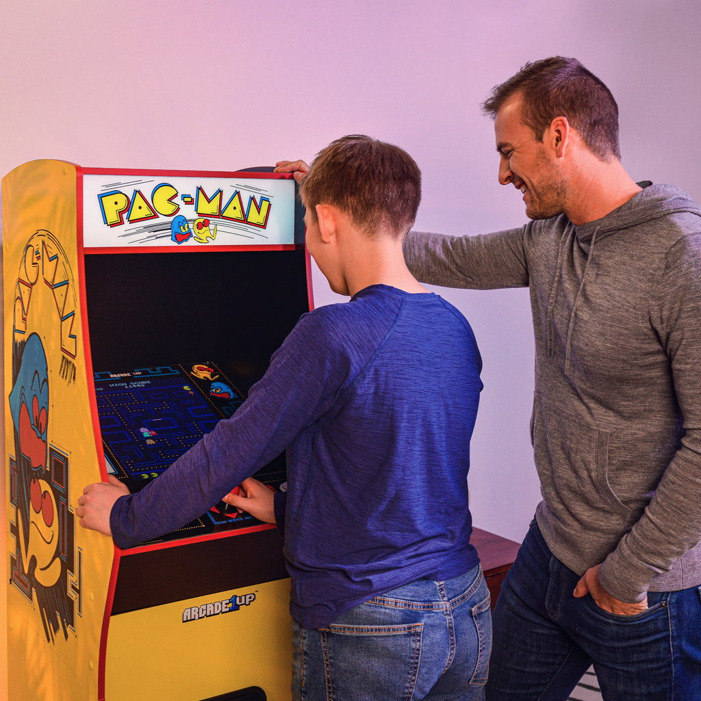 Arcade1Up PAC-MAN Deluxe Arcade Game, built for your home, with 5-foot-tall full-size stand-up cabinet, 14 classic games, and 17-inch screen